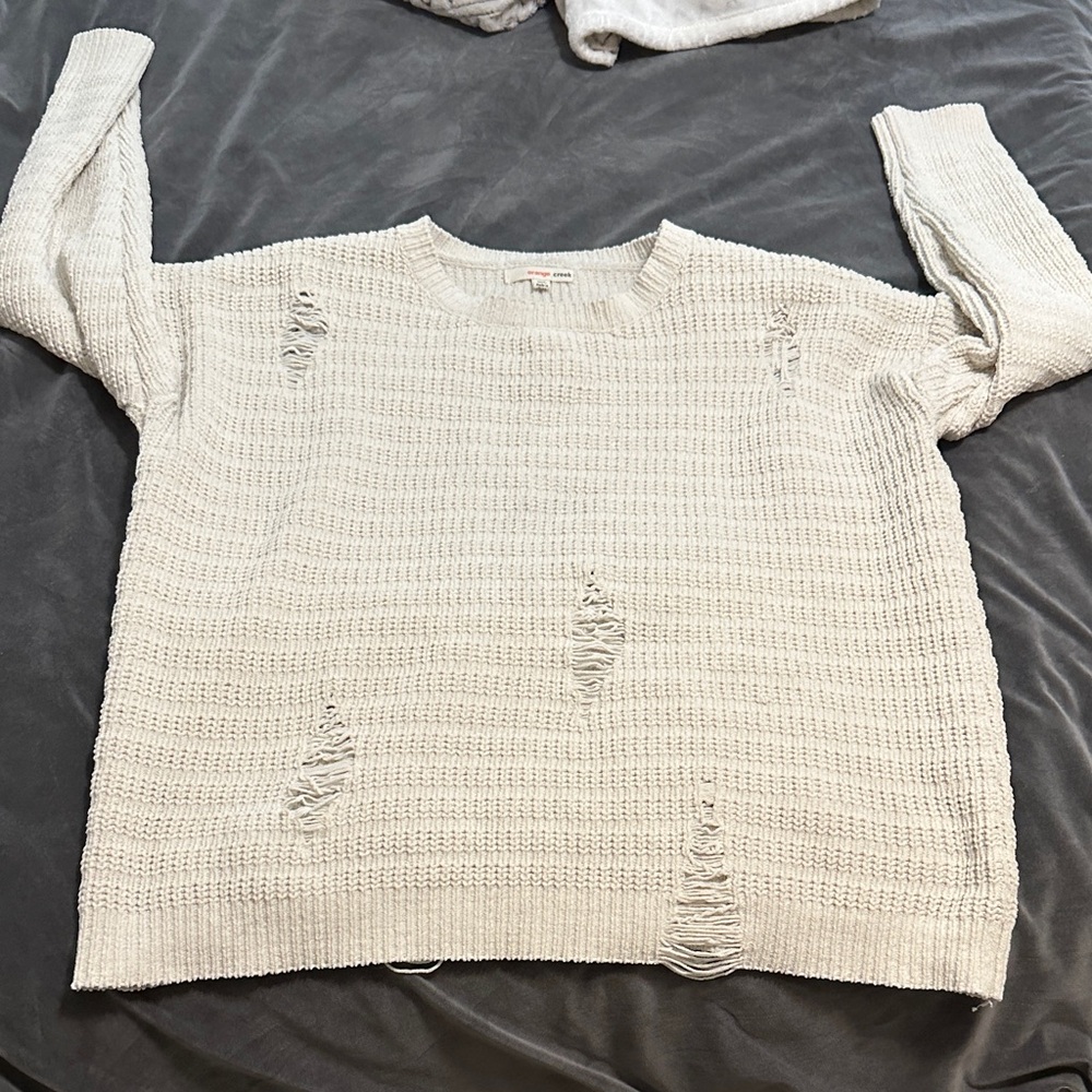 Orange Creek Textured Cream Sweater